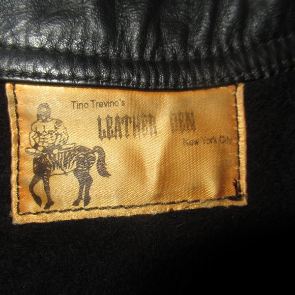 Men's NYC Tino Trevino Leather Den Black Leather Zip-Front Shirt Vest Size L - Picture 4 of 12